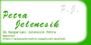 petra jelencsik business card